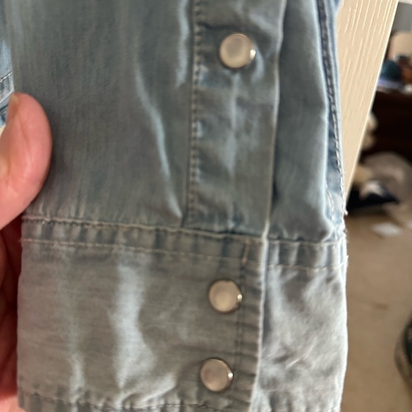 Light Blue Denim Pearl Snap Shirt - Picture 5 of 5